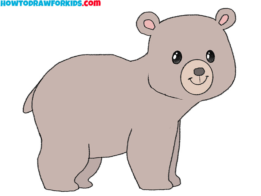 How to Draw a Bear - An Easy and Cute Wild Bear Drawing