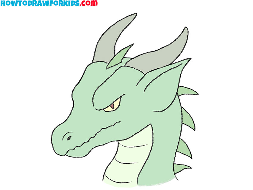 easy dragon face drawing for kindergarten