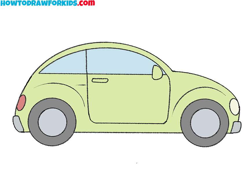 One line drawing of small modern hatchback car.... - Stock Illustration  [81733262] - PIXTA