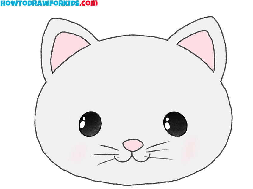 How To Draw An Easy Cat Face - Easy Drawing Tutorial For Kids