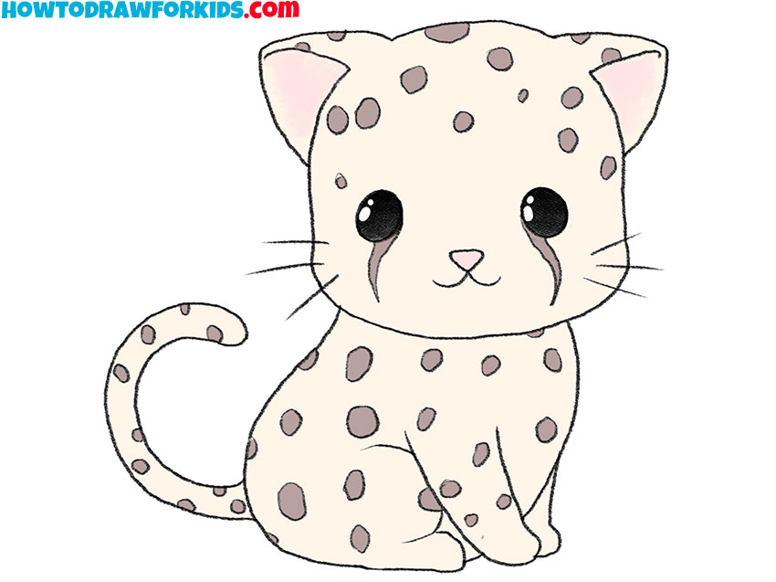 how to draw a cheetah easy cartoon