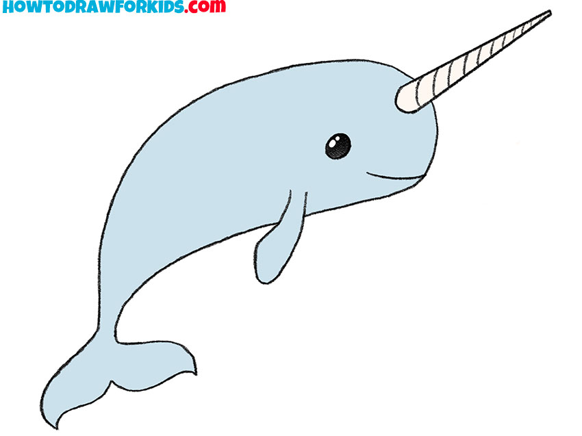 how to draw a cute narwhal