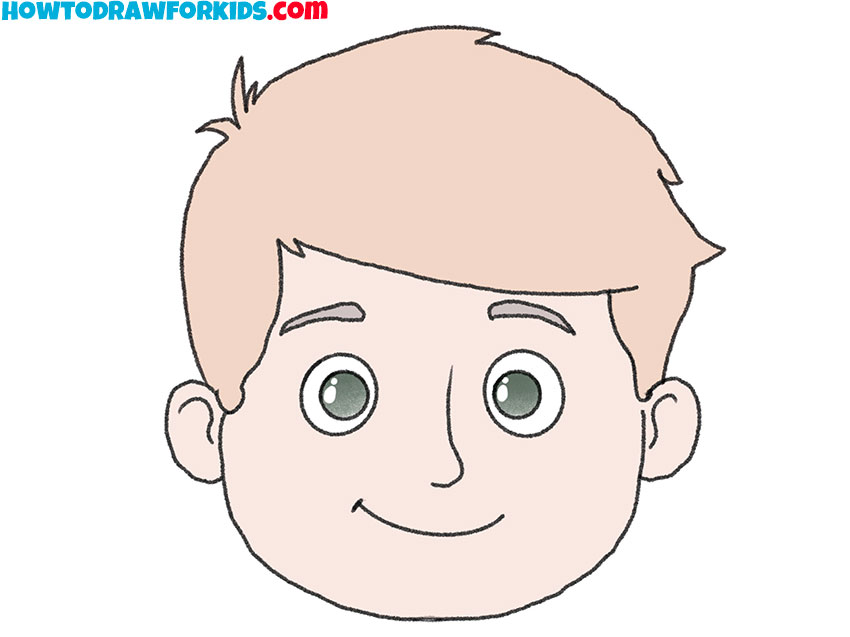 cartoon boy face drawing