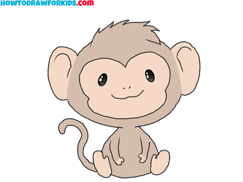 Fat Little Monkey Sketch Illustration 8.5 X 11 Black and - Etsy