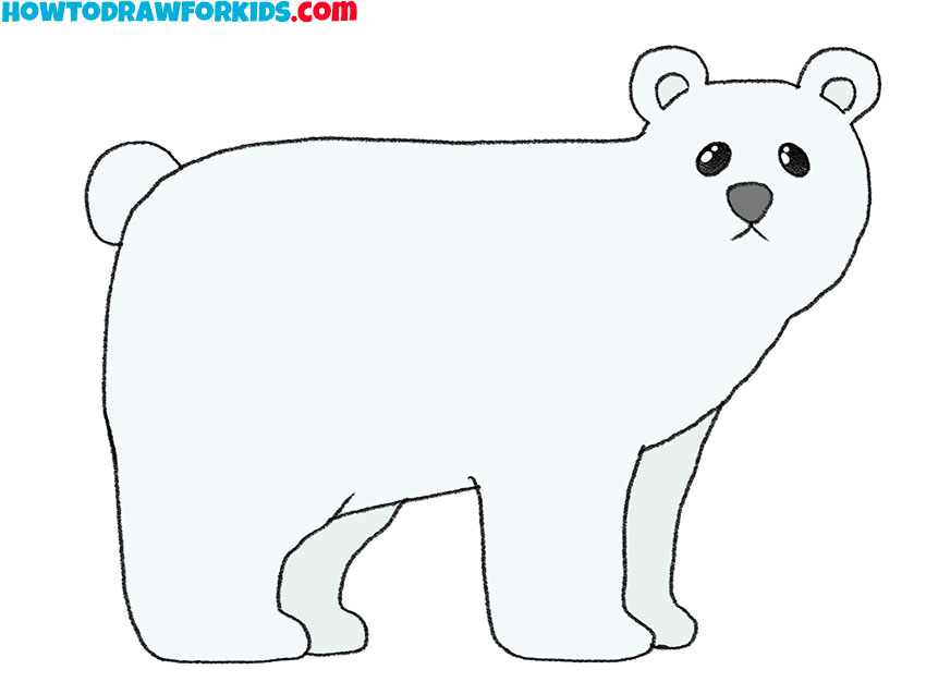 how to draw a polar bear for kindergarten