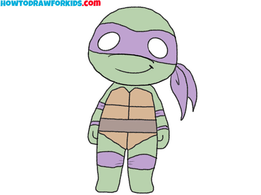 how to draw a simple ninja turtle