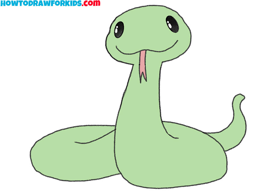 how to draw a snake for kindergarten