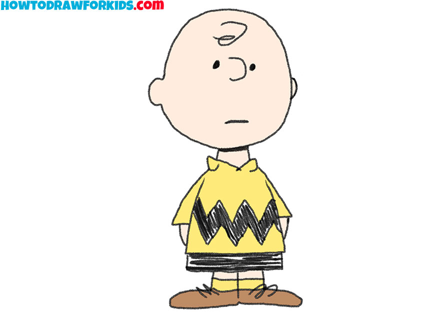 how to draw realistic charlie brown