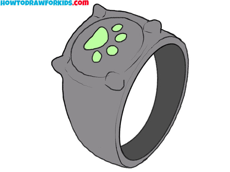 How to Draw Cat Noir Ring Easy Drawing Tutorial For Kids