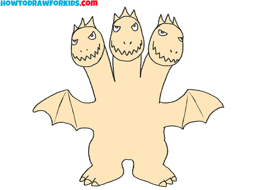 how to draw king ghidorah for beginners