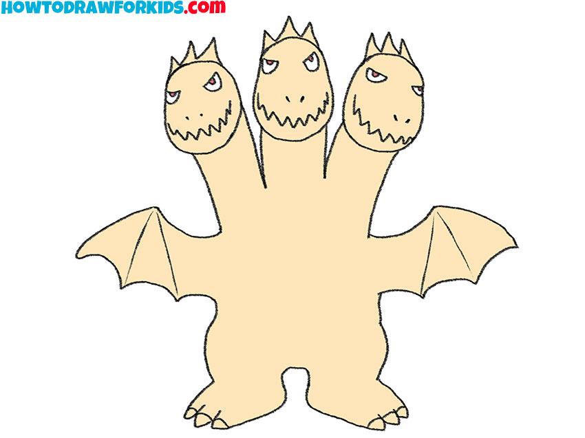 How to Draw King Ghidorah Easy Drawing Tutorial For Kids