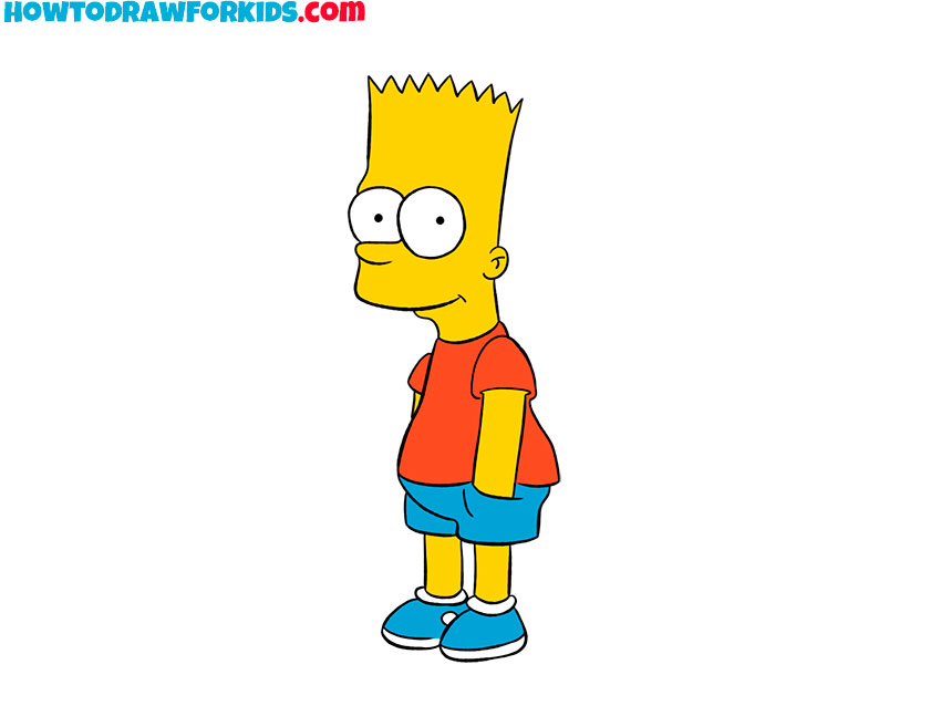how to draw simple bart simpson