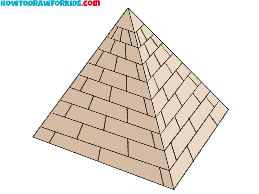 how to draw a pyramid