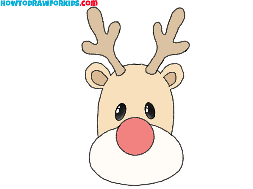 reindeer face drawing lesson