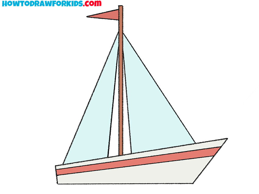 Simple Boat Drawing  Draw a Ship Step by Step Boats Transportation  FREE Online Drawing   Boat drawing simple Ship drawing Boat drawing