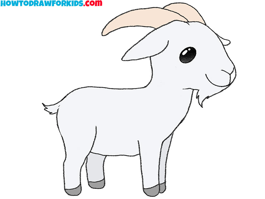 simple goat drawing for kids