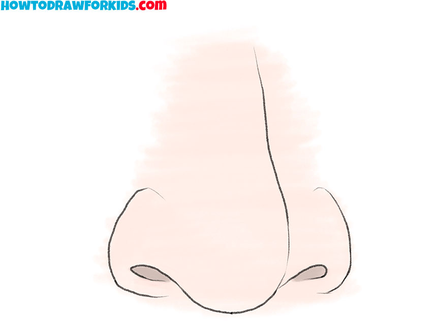 simple nose drawing lesson