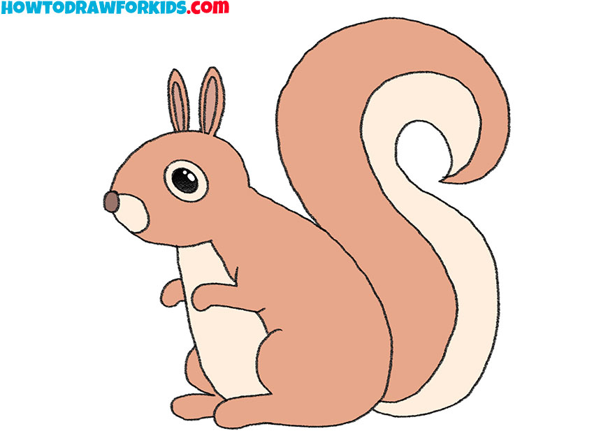How to Draw a Squirrel - Easy Drawing Tutorial For Kids