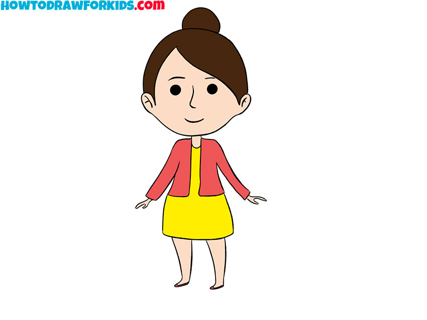 woman drawing cartoon