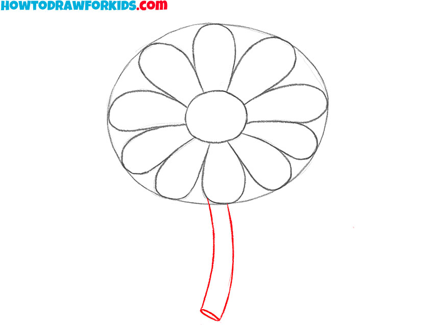 Draw the stem of the flower