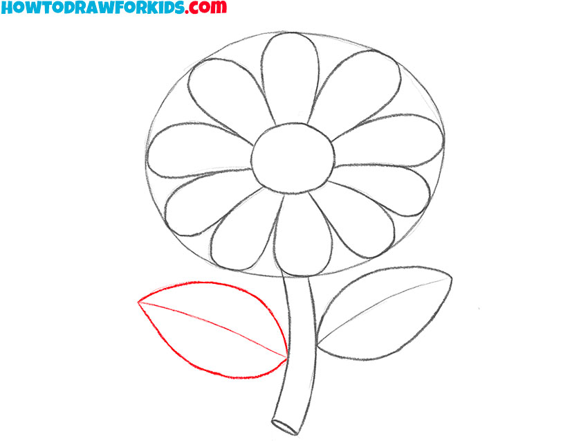 Draw the second leaf