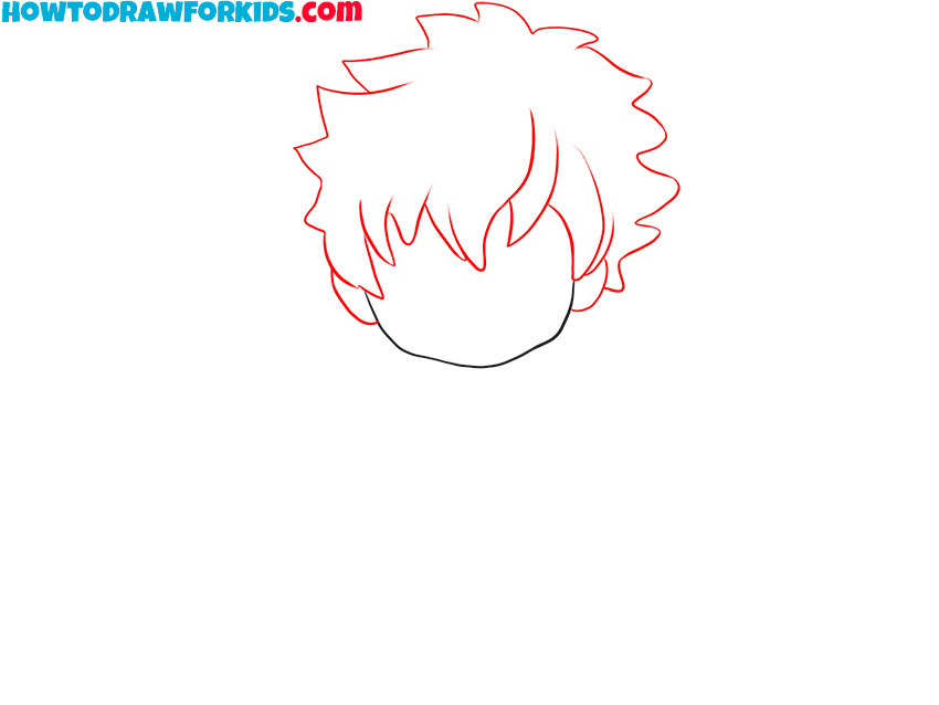 Sketch the anime character hairstyle and ears