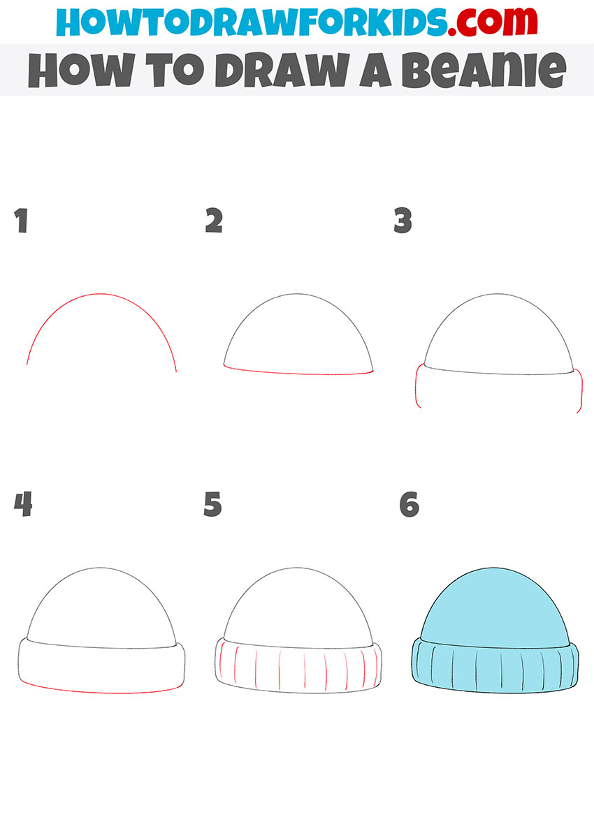 How Draw a Beanie - Easy Tutorial For Kids