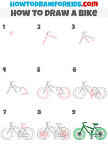 How to Draw a Bike Step by Step - Easy Drawing Tutorial For Kids