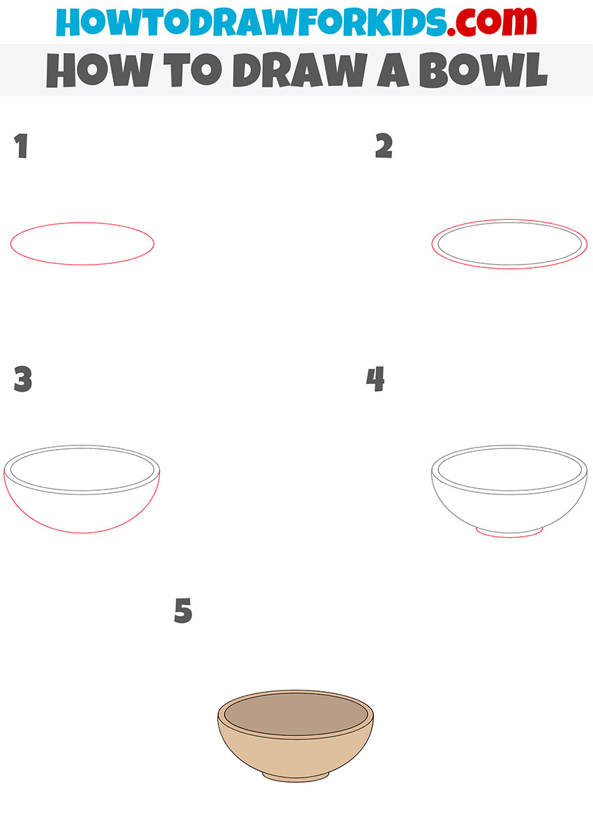 how to draw a bowl step by step