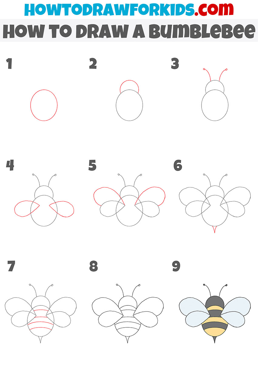 how to draw a bumblebee step by step
