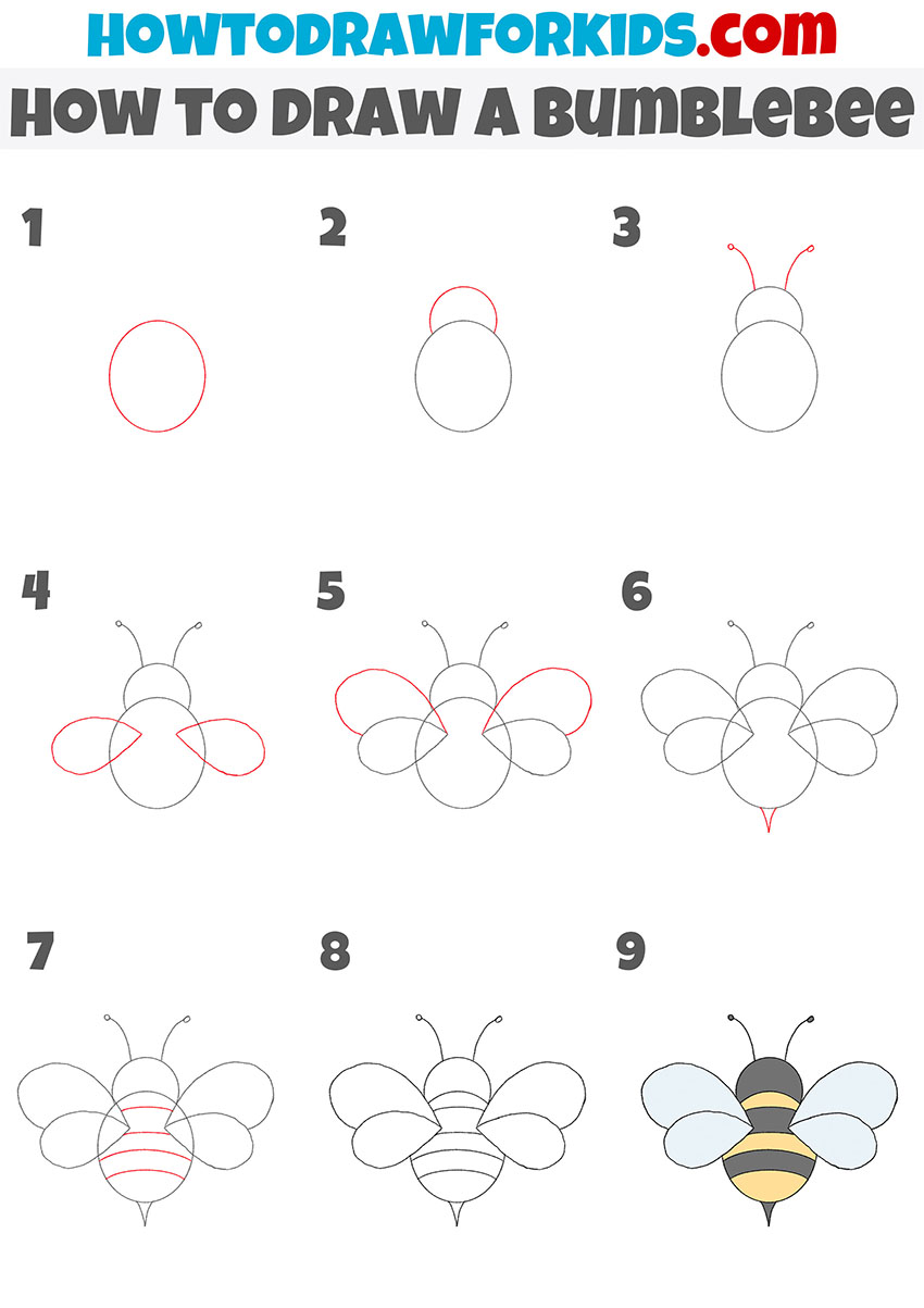 How to Draw a Bumblebee - Easy Drawing Tutorial For Kids