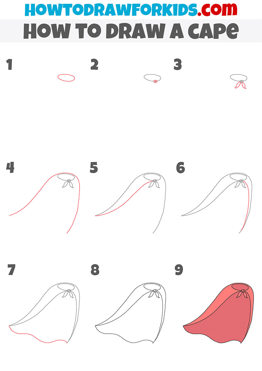 how to draw a cape step by step