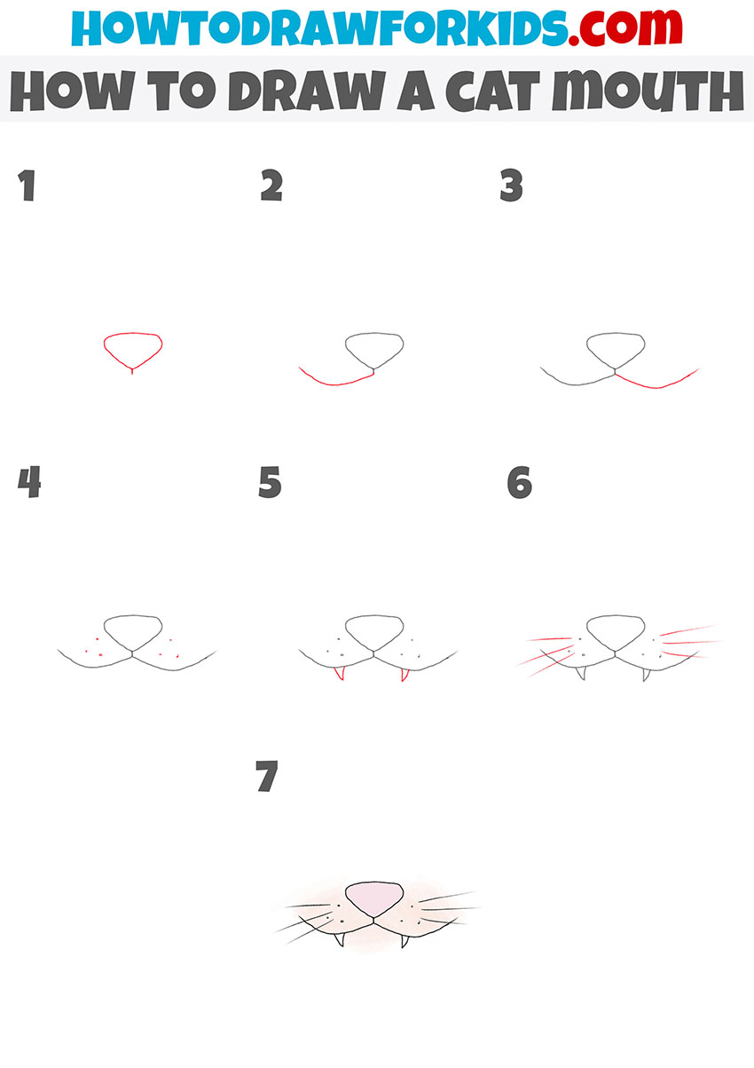 How to Draw a Cat Mouth Easy Drawing Tutorial For Kids