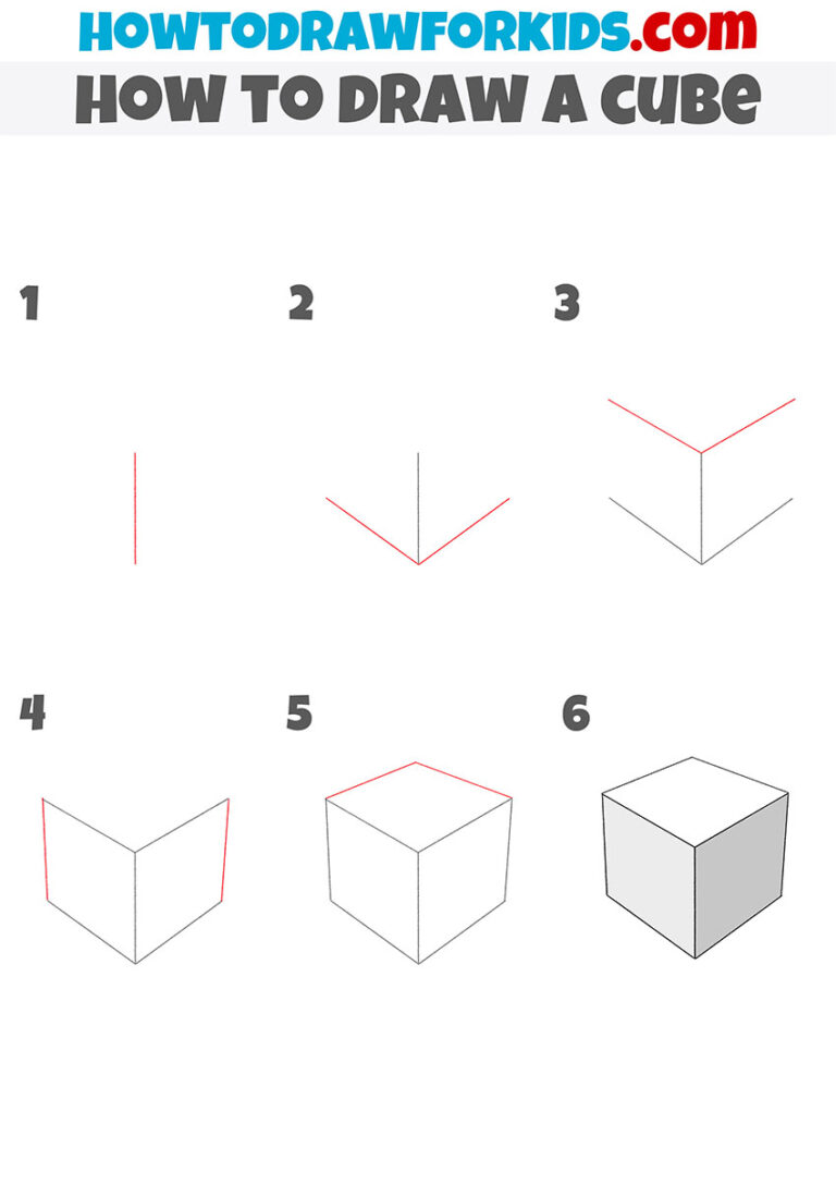 How to Draw a Cube Step by Step Easy Drawing Tutorial For Kids