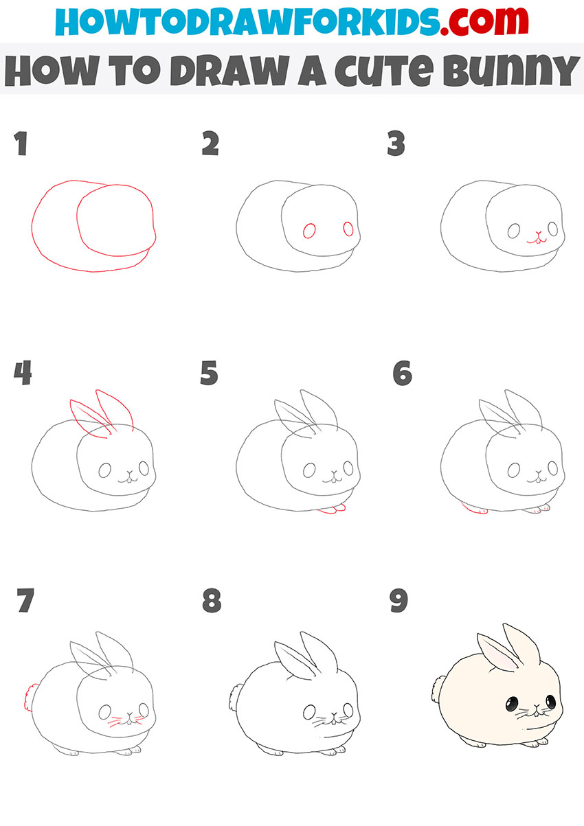 how to draw a cute bunny step by step