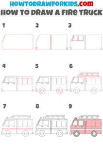 How to Draw a Fire Truck - Easy Drawing Tutorial For Kids