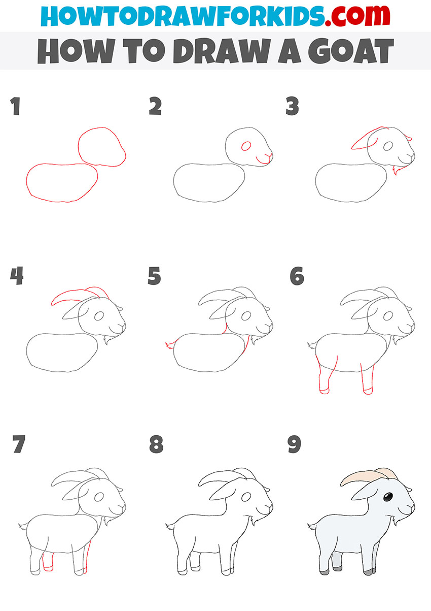 Goat Head Drawing For Kids