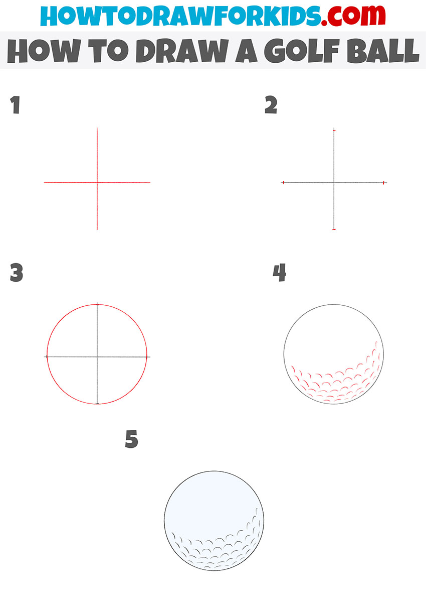 how to draw a golf ball step by step