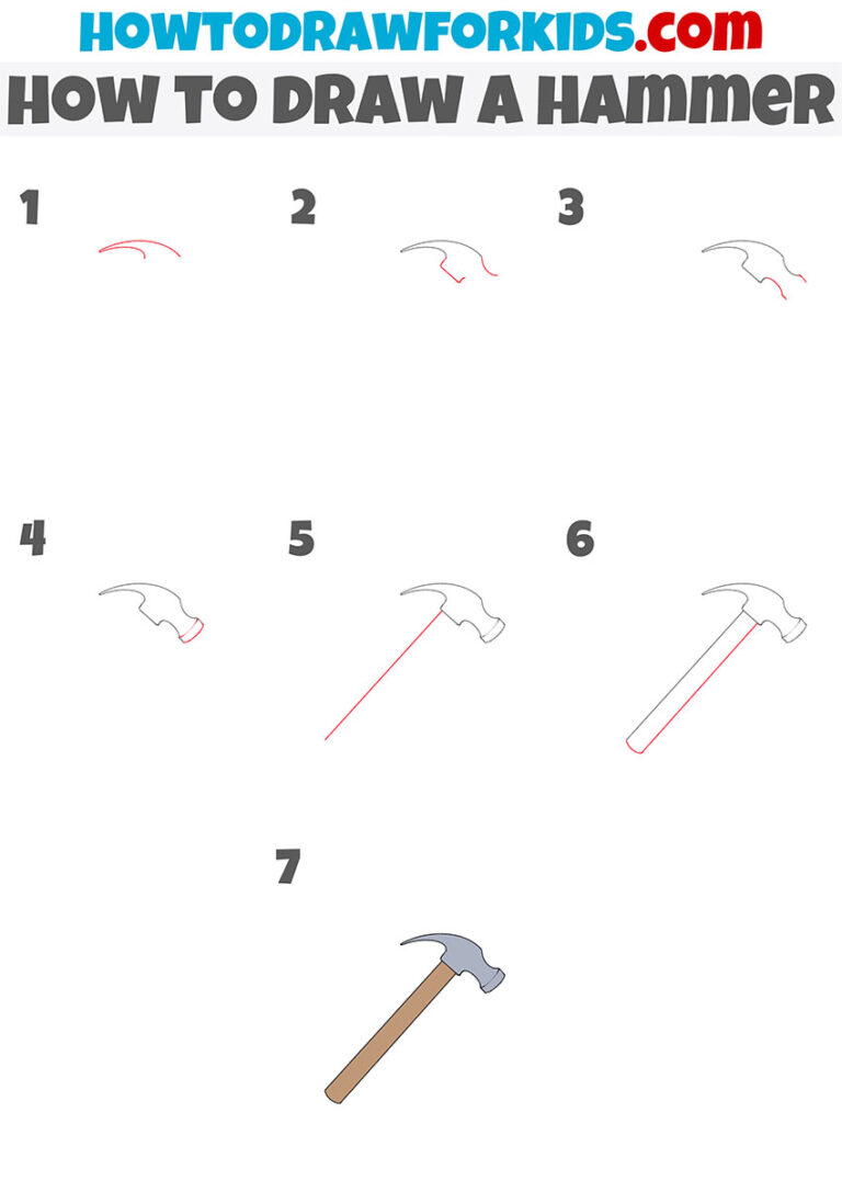 How to Draw a Hammer Easy Drawing Tutorial For Kids