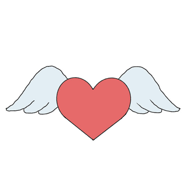 How to Draw a Heart With Wings