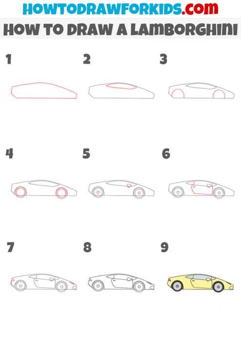 How to Draw a Lamborghini - Easy Drawing Tutorial For Kids