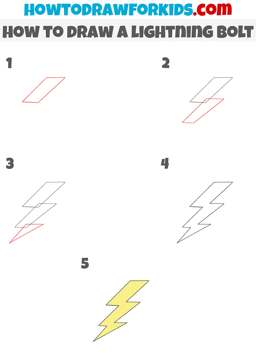 How to Draw a Lightning Bolt Easy Drawing Tutorial For Kids