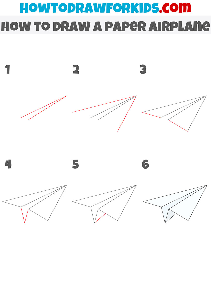 how to draw a paper airplane step by step