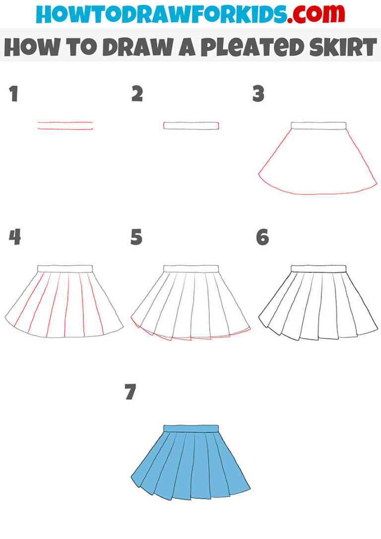 How to Draw a Pleated Skirt Easy Drawing Tutorial For Kids