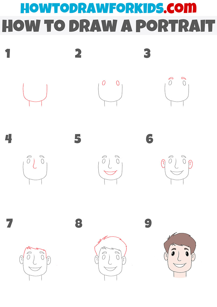 how to draw a portrait step by step