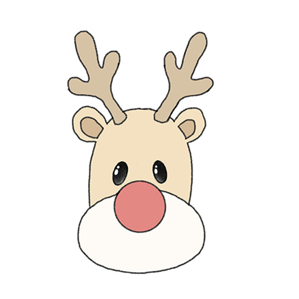 How to Draw a Reindeer Face - Easy Drawing Tutorial For Kids