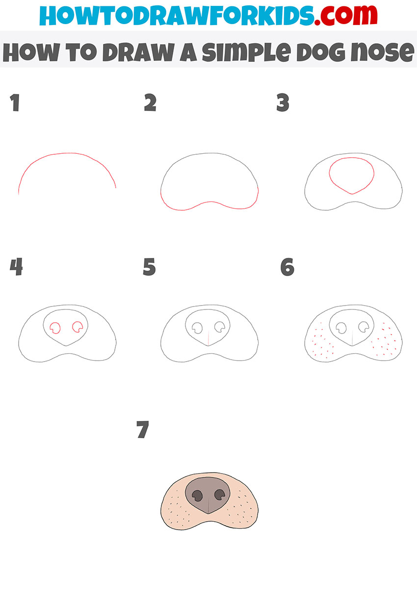 dog nose drawing tutorial