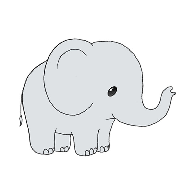 How to Draw a Simple Elephant  Easy Drawing Tutorial For Kids