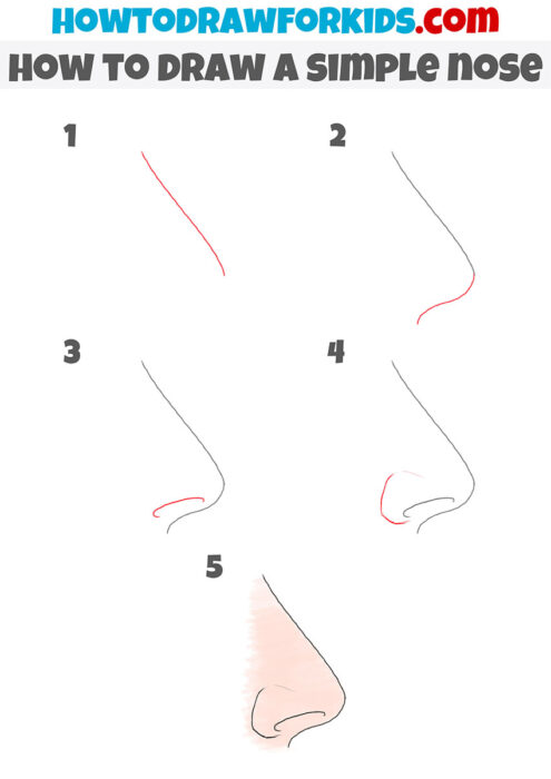 How to Draw a Nose From the Side - Easy Drawing Tutorial For Kids