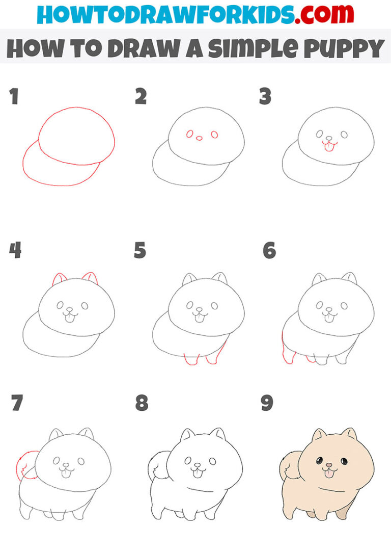 How to Draw a Puppy - Easy Drawing Tutorial For Kids